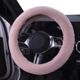 thumbnail image 3 of Auto Drive 1Piece Car Steering Wheel Cover Cozy Soft Faux Fur Polyester - Universal Fit, Pink, 3 of 7