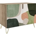 thumbnail image 3 of PixonSign Sideboard and Buffet Cabinet, 2 Doors Wood Storage Cabinet Console Table with Mid-Century Pastel Polygons Geometry Nordic Boho for Kitchen, Bedroom, Dinning, Office - 35" L x 18" W x 29" H, 3 of 5