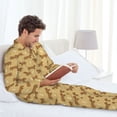 thumbnail image 6 of Fotbe Dachshund Dog Puppy Pattern Long Sleeve Pajama Set for Men,Sleepwear Set,2-piece Loungewear Set,Soft PJs Comfy Nightwear with Pockets-Large, 6 of 7