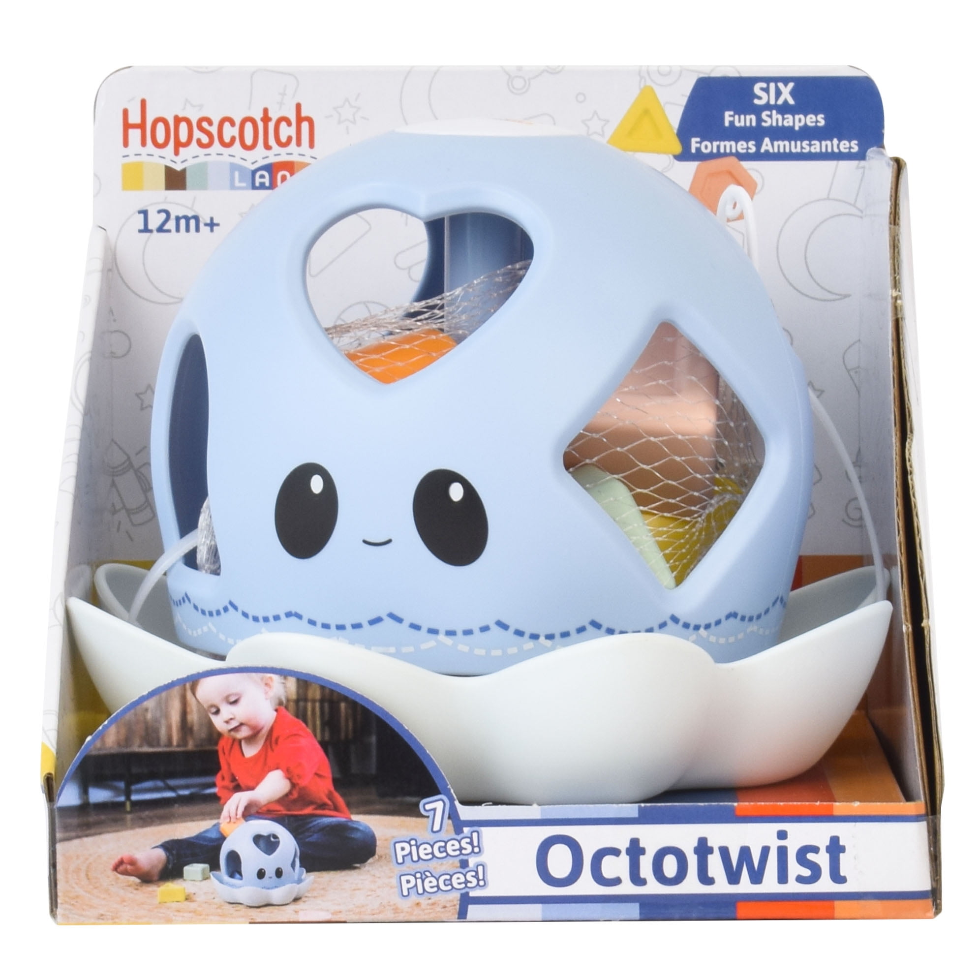 Hopscotch Lane Octotwist - 6 Piece Plastic Shape Sorter Toy for Baby and Toddler Ages 12+ Months