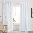 thumbnail image 6 of NICETOWN Blackout Curtains with Sheer Overlay Mix and Match Double Layer, Grommet Room Darkening Thermal Insulated Drapes for Children Room, W52 x L63, Set of 2, Pure White, 6 of 8