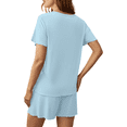 thumbnail image 6 of UVN Summer Pajama Sets For Women Short Sleeve Sleepwear Set Ladies Casual 2 Piece Outfits Lounge Sets, 6 of 10