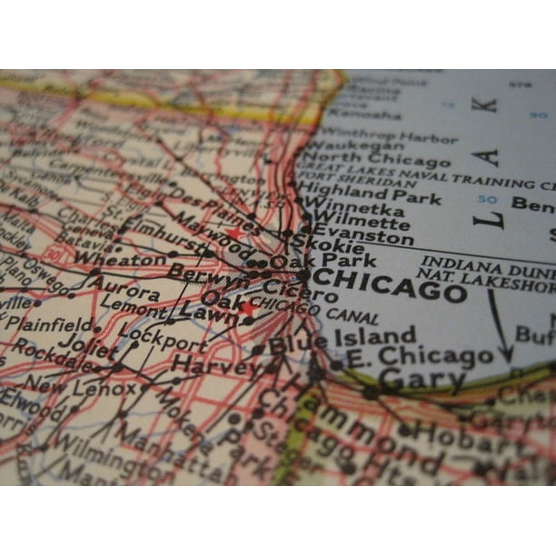 Framed Art For Your Wall Usa Chicago Map America Close Up Illinois 10x13 Frame Walmart Com Walmart Com