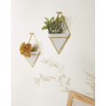 thumbnail image 5 of CHAO Macetero colgante geométrico y decoración de pared para plantas pequeñas, plantas suculentas y más, blanco/latón, juego de 2, 5 of 5