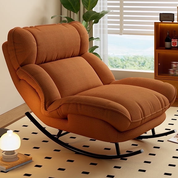 Keerffo Sofa Rocking Chair Metal Frame with Adjustable Backrest Comfortable Decorative Chair Modern Ergonomic Sofa for Living Room Bedroom
