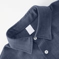 thumbnail image 5 of Men's Summer Beach Outfits 2 Piece Short Sleeve Button Down Shirts with Pocket and Shorts Vacation Sets for Men Blue, 5 of 9