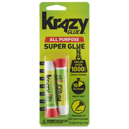 Krazy Glue, All Purpose Super Glue, Precision Tip, 2 g, 2 Count