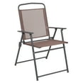 thumbnail image 4 of BizChair 6 Piece Brown Patio Garden Set with Umbrella Table and Set of 4 Folding Chairs, 4 of 14