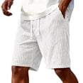 thumbnail image 4 of Garbnen Corduroy Shorts Men Elastic Waist Wide Leg Mens Athletic Shorts Lightweight Big and Tall Gym Outdoor Bermuda Shorts Men with Pockets White XXL, 4 of 9