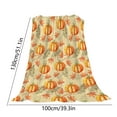 thumbnail image 3 of HomeKingdee Autumn Season Pumpkin Throw Blanket Fall Leaf Maple Wheat Harvest Fall Decor Beige Blanket Cozy Soft Lightweight Flannel Plush Blankets, 3 of 8