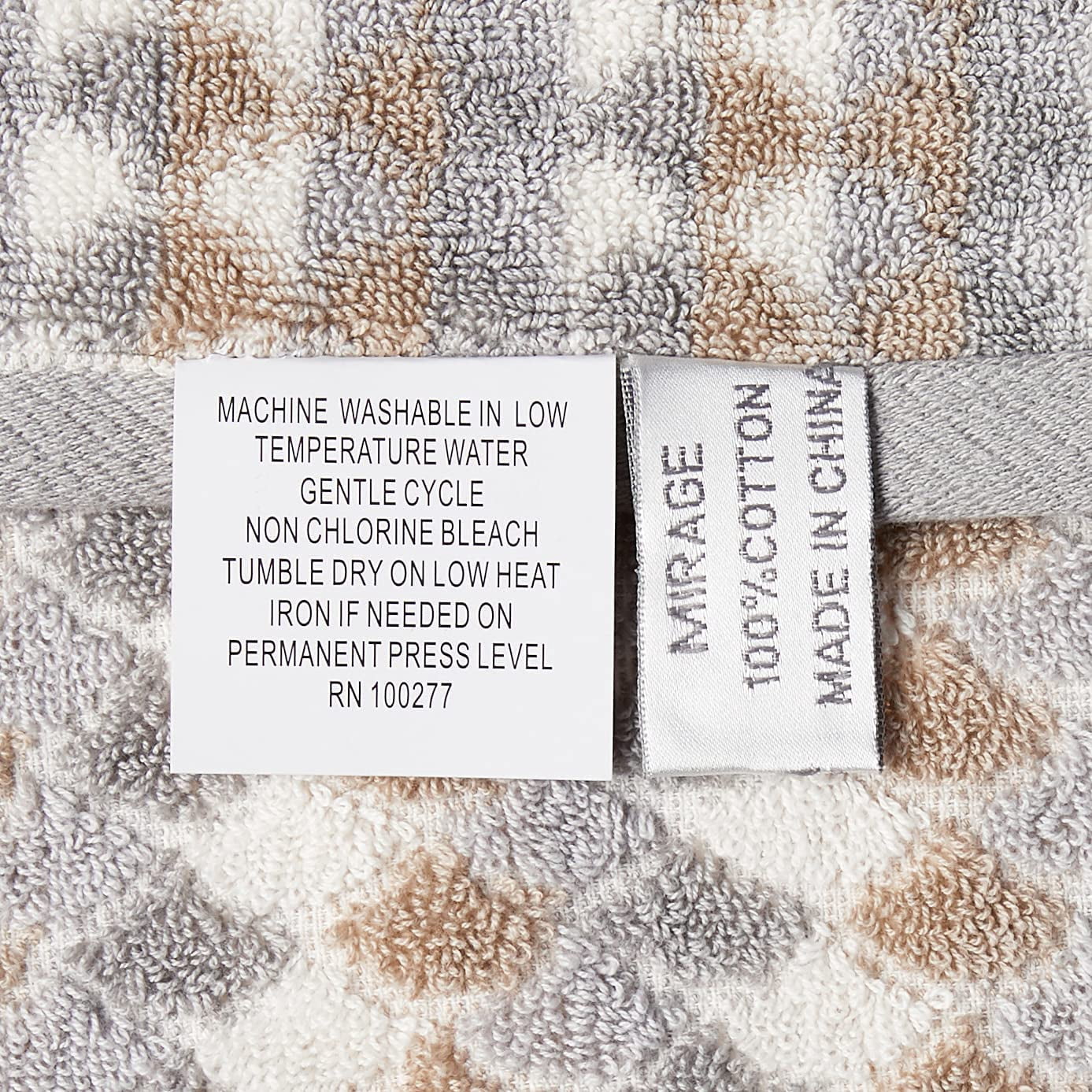 Violet Linen Hand Towels Set of 2, Mirage Pattern, 100% Terry Plush 600 GSM Cotton Super Soft Highly Absorbent Jacquard Fashion Towel, Premium Hotel & Spa Quality, 20" X 30" , Taupe, Hand Towels