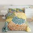 thumbnail image 2 of Homewish Retro Geometric Flower Full Size Comforter Sets,Bohemain Dahlia Bedding Comforter Set,Blue Yellow Orange Bedding Sets For Adult,Ultra Soft Home Decor Reversible,3pcs, 2 of 8