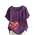 thumbnail image 1 of Camisetas de Manga Corta para Mujeres, Camiseta de Manga Corta Impresa Casual Hecha de 95% Poliéster 5% Spandex para Todas las Estaciones, Camisetas de Manga Corta para Mujeres, 1 of 3