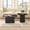 As shown2, variant on LHKJ Set of 2 Nesting Square Coffee Tables with Wavy Fluted Base, Mid-Century Design (Black)