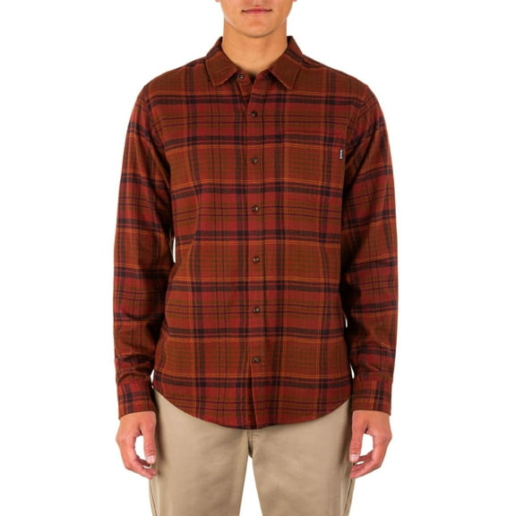 Hurley Mens Organic Portland Plaid Organic Cotton Button-Down Shirt