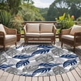 thumbnail image 4 of Blue Grey Leaves Round Area Rug 6Ft Washable Circle Rugs for Bathroom Office, Farmhouse Spring Botanical Leaf Plants Non-Slip Carpet Floor Mats Indoor Outdoor Carpet Runner Aesthetic Home Decor, 4 of 8