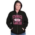 thumbnail image 3 of Breast Cancer Stronger Than Cancer Zip Hoodie Sweatshirt Women Brisco Brands S, 3 of 6