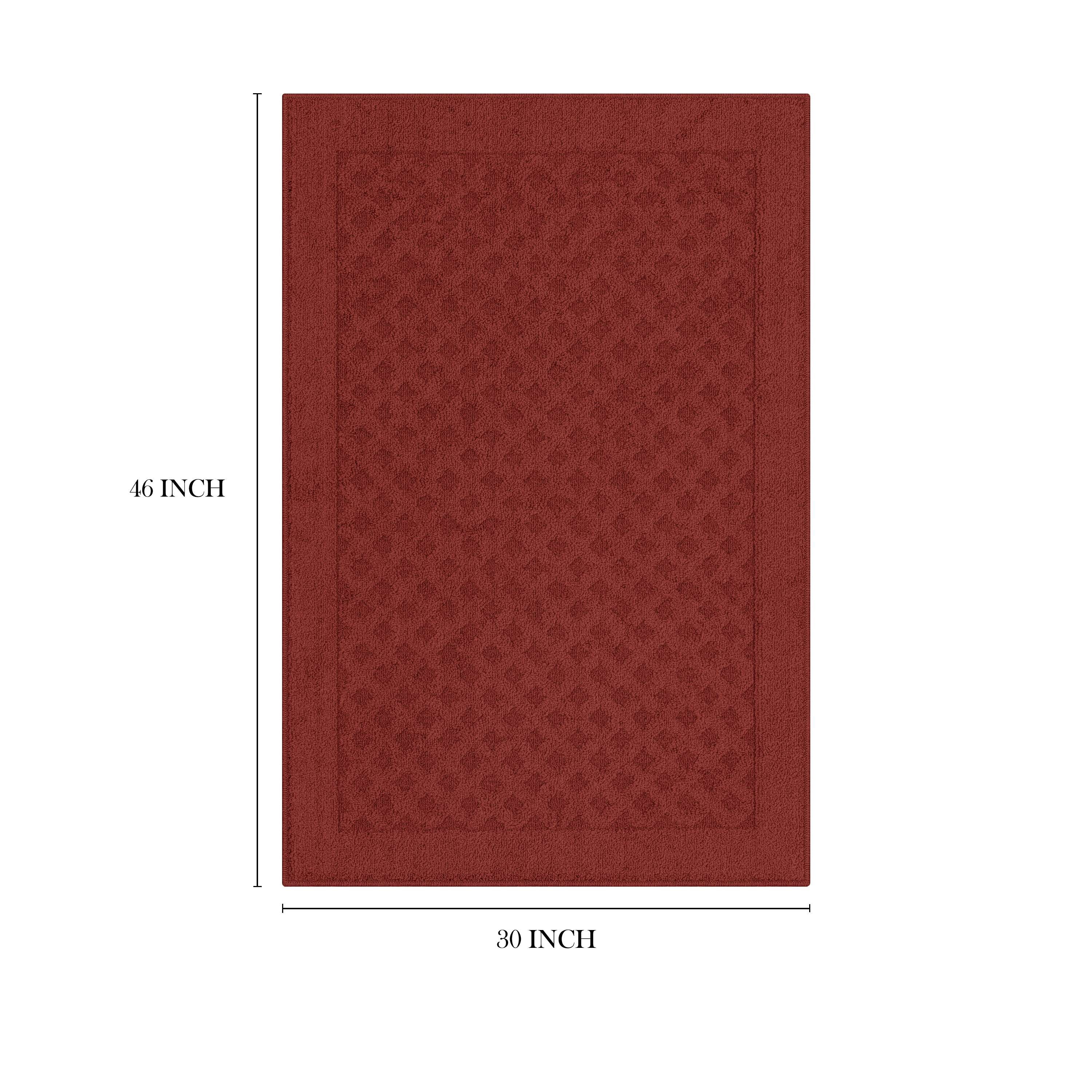 (2 pack) Mainstays Dylan Solid Diamond Olefin Red Indoor Accent Rug, 2 ft 6 in x 3 ft 10 in