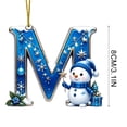 thumbnail image 2 of QISIWOLE Blue Christmas M-Letter Ornaments with Snowman Design, 3.15 Plastic Initial Alphabet Hanging Ornament, Personalized Gift for Christmas Tree Indoor Home Decor, 2 of 7