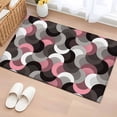 thumbnail image 3 of Pink Black Wavy Front Door Rugs 2x3 ft Medieval Abstract White Grey Pink Black Texture Small Rug for Entryway Non Slip Washable Bathroom Door Mat Absorbent Floor Mat for Indoor Entrance, 3 of 9