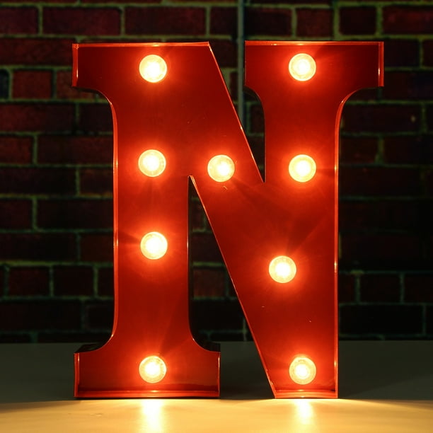 9inch Red Marquee Letter Lights Led Vintage Circus Style Alphabet Light Up Letter For Wedding Party Christmas Decoration Walmart Com Walmart Com