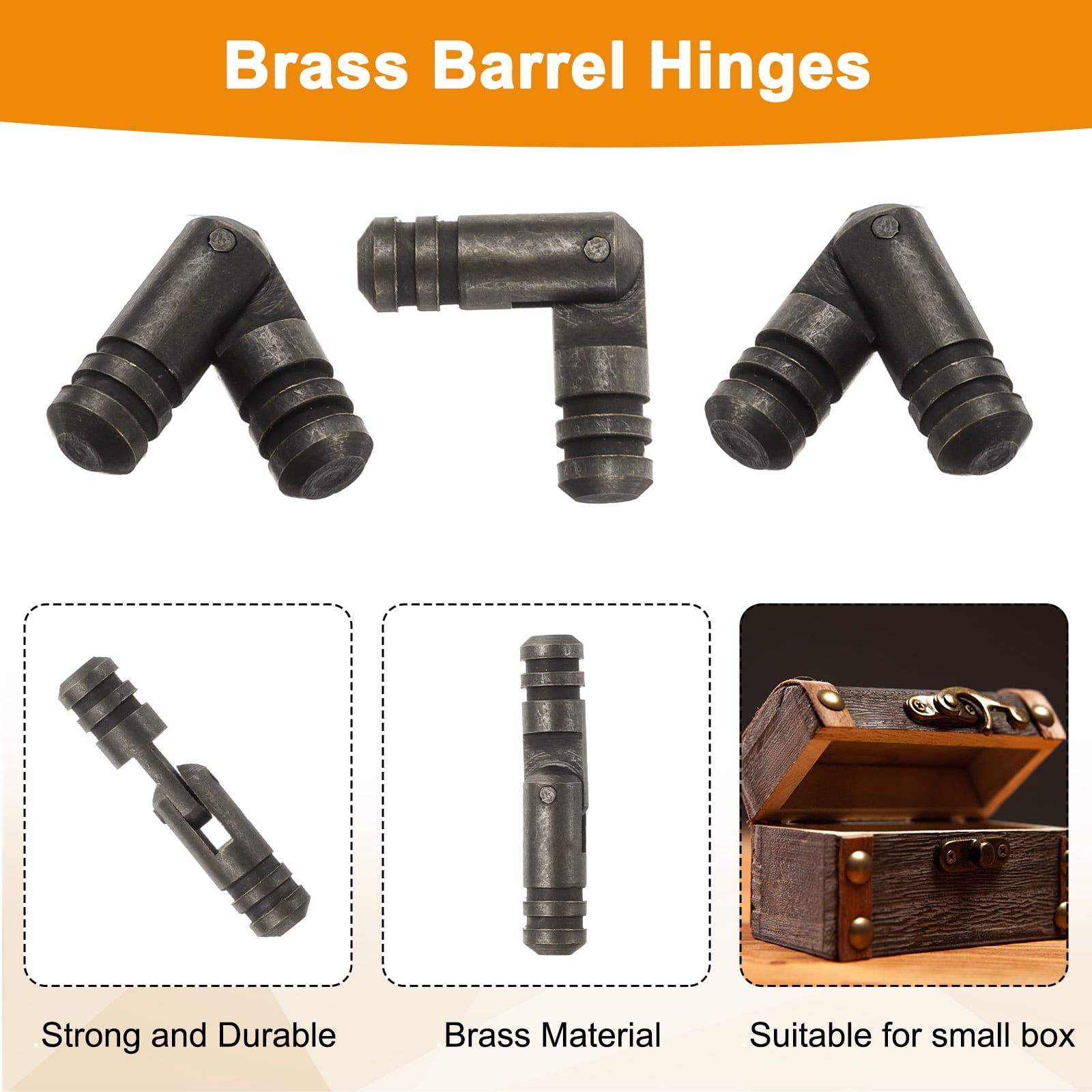Unique Bargains Invisible Barrel Brass Hinges for Concealed Applications 5x25mm Black