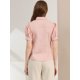 thumbnail image 5 of Camisa abotonada Allegra K de oficina de trabajo de algodón con cuello de manga abullonada Rosa oscuro XL, 5 of 6