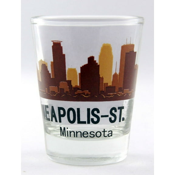 Minneapolis-St. Paul Minnesota Sunset Skyline Shot Glass