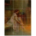 thumbnail image 1 of Ceramic Tile Mural-Delphin Enjolras Women Painting 51. 12.75" w x 17" h using (12) 4.25 x 4.25 ceramic tiles, 1 of 3