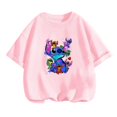 thumbnail image 3 of Linda camiseta con estampado de Stitch para niñas, camiseta de dibujos animados de Disney para niños, camisetas casuales de verano de manga corta para niños, camiseta deportiva para niño, traje de cam, 3 of 5