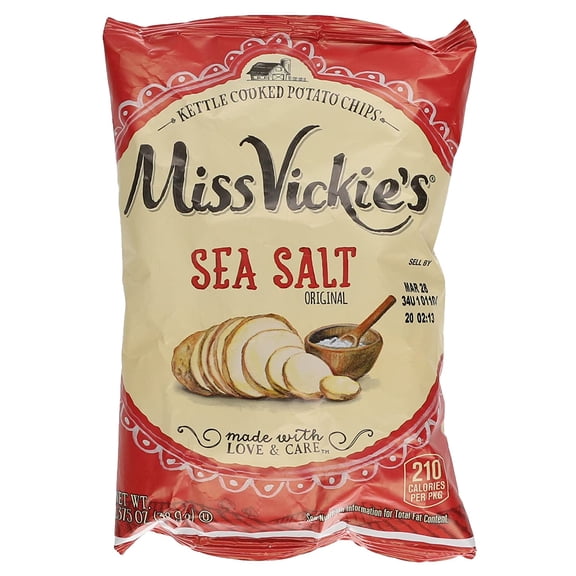 Miss Vickie's Kettle Cooked Potato Chips Sea Salt Original 1 3/8 Oz