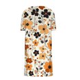 thumbnail image 4 of Black*Friday Discounted Items under $5 GaThRRgYP Yoga-Friendly Short Sleeve V-Neck Dress-Stretchy,Womens Summer Pockets Printing Dresses Loose V-Neck Short Sleeve Dresses Orange XXL, 4 of 5