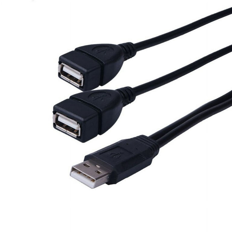 USB 2.0 Male 1-To-2 Dual USB Female Splitter Hub Cord Adapter