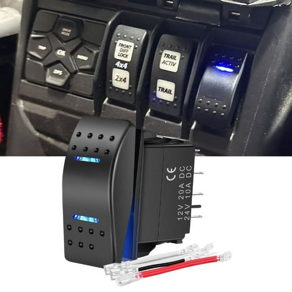 Nilight Waterproof Rocker Switch Toggle on/off/on DPDT 7Pin 12V 24V Jumper Wires Winch Pump for Cars Trucks Caravans Boats RV SUV ATV UTV