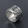 thumbnail image 4 of HIJONES Men's Stainless Steel Dragon Rotatable Ring for Anxiety Cool Ancient Guardian Beast Goth Rings Band White Tiger, Suzaku, Basalt Silver Size 10, 4 of 5