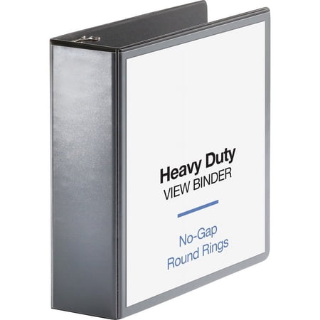 Business Source Heavy-duty View Binder - 3 Binder Capacity - Letter - 8 1/2 x 11 Sheet Size - 625 Sheet Capacity - Round Ring Fastener(s) - 2 Internal Pocket(s) - Polypropylene | Bundle of 5