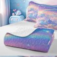 thumbnail image 4 of meiyoeat Rainbow Cloud Star Twin Quilt Set,Dreamy Magical Galaxy Sky Twin Coverlet Set For Girls,2 Pieces,1 Bedspread and 1 Pillowcase, 4 of 7