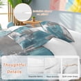 thumbnail image 2 of 3 Piece Turquoise Grey Duvet Cover Set Twin Size,Microfiber Comforter/Quilt Cover with Corner Ties and 2 Pillowcases,Abstract Square Graffiti Modern Smear All Season Soft Bedding with Zipper Closure, 2 of 8