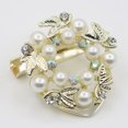 thumbnail image 3 of Opvise Elegant Faux Pearl Rhinestone Scarf Ring Silk Scarf Buckle Clip Fashion Jewelry, 3 of 8