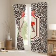 thumbnail image 3 of Castle Fairy Leopard Print Letter A Curtains Pack of 2 (42x84 Each) for Women,Red Bow Art Curtains Blackout, 3 of 6