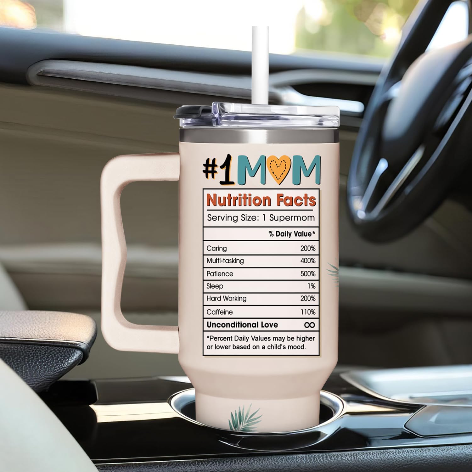 Best Mom Ever Gifts - Christmas Gifts For Mom From Daughter, Son - Birthday, Mothers Day, Christmas Presents For Mama - New Moms Gift For Women - 40oz Tumbler With Handle Straw