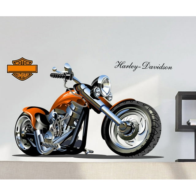 Adhesivos de pared vintage de PVC para decoración de garaje de motocicletas, 37 x 58 cm