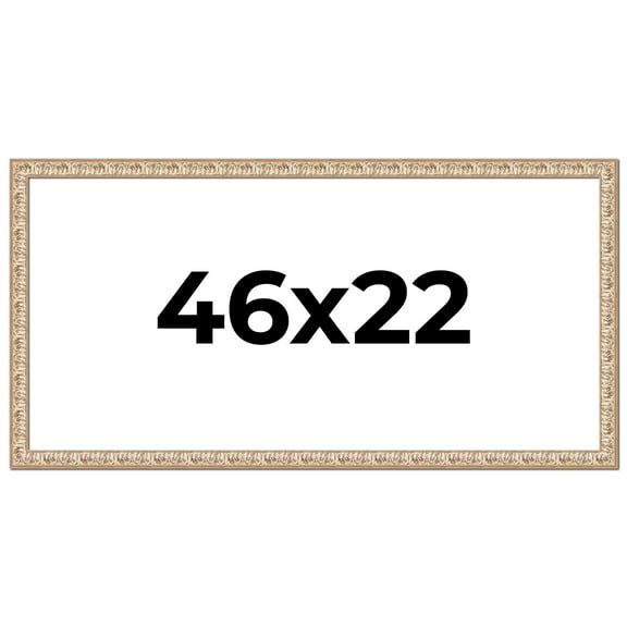 46x22 Frame White Real Wood Picture Frame Width 1.5 inches | Interior Frame Depth 0.5 inches |