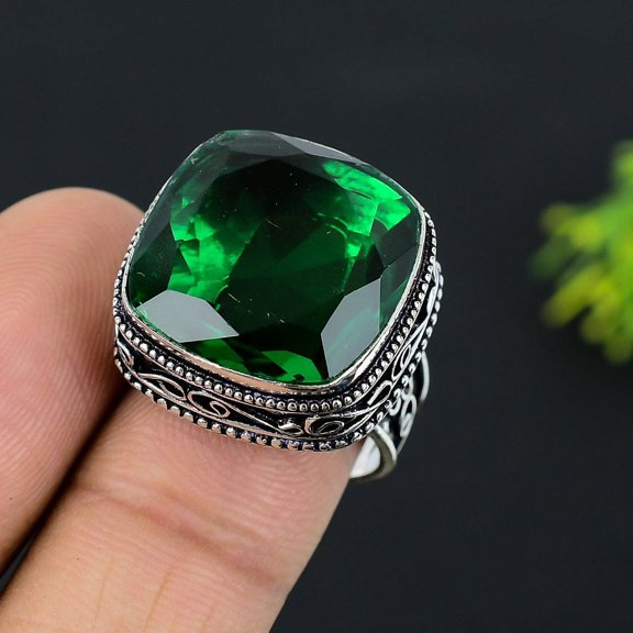 Natural Chrome Diopside Gemstone 925 Sterling Silver Gift Jewelry Ring Size 9