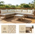 thumbnail image 6 of MaagorVita 7Pcs Outdoor Patio Furniture Set, Modular Outdoor Sectional, Modern Rattan Wicker Sofa Set with Coffee Table and Washable Thick Cushions, Beige Cushion, 6 of 6
