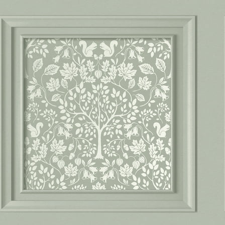 Fine Decor Edwina Sage Woodland Panel Wallpaper