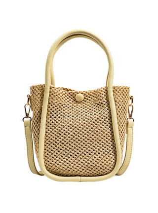 Cocopeaunt Summer Woven Shoulder Bags for Women Fashion Weave Tote Bag New Brand Designer Handbags All Match Top Handle Ladies Bag Sac, Adult Unisex