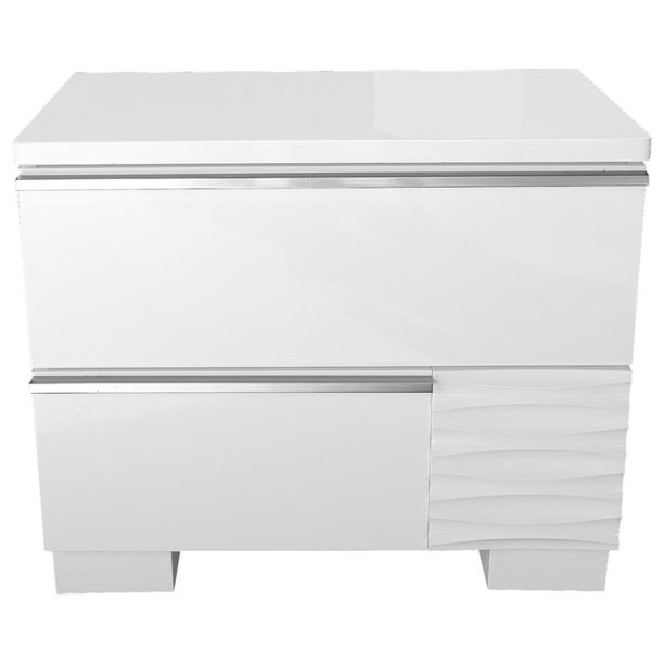 Best Master Athens 2 Drawer Poplar Wood Bedroom Nightstand In White Lacquer Walmart Com Walmart Com