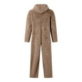 thumbnail image 6 of SUYIDA Men's Hooded Onesie Pajamas Lightweight Fuzzy Fleece Zip Up Jumpsuit Long Sleeve Long Pants One Piece Pjs, 6 of 6
