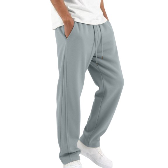 Ohufall Sport Pant For Men Solid Color Breathable Sweat Pant Everyday Loose Jogger Pant